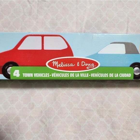 Melissa and Doug Wooden Car Puzzle and Wooden Car 4pc Toy Vehicles - Picture 4 of 7